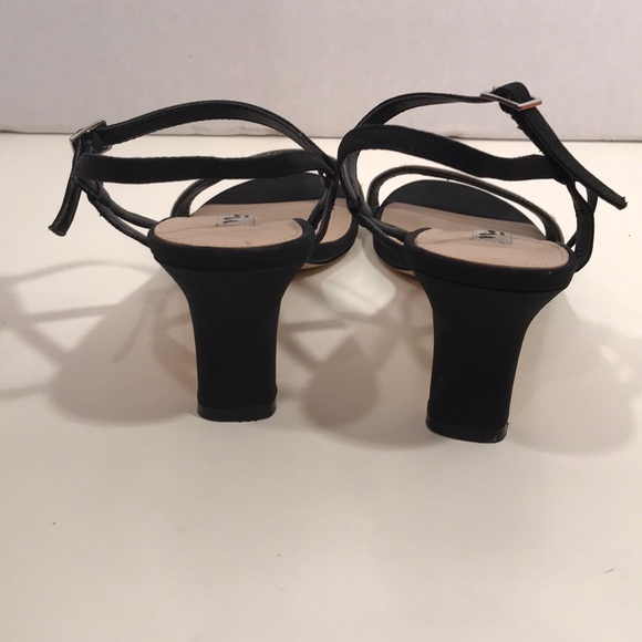 Nina Black Sandals With Rhinestone Front Size 9.5 - Picture 3 of 8